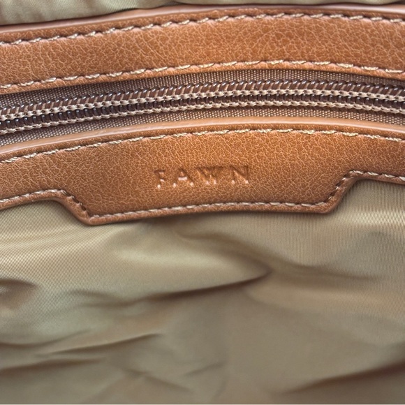 Fawn Design womens brown matte quilted handbag NWT with dust bag and strap - Picture 8 of 10